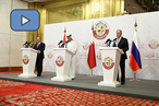 Пресс-конференция глав МИД России, Турции и Катара по итогам трехсторонней встречи