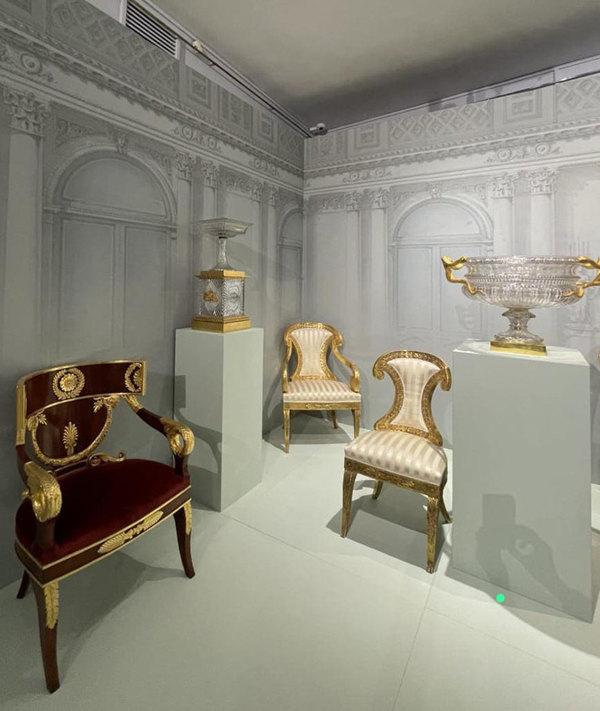 Автор проектов мебели К. Росси, Государственный Эрмитаж, Автор проектов ваз К.Росси, Императорский стеклянный завод, Государственный Эрмитаж