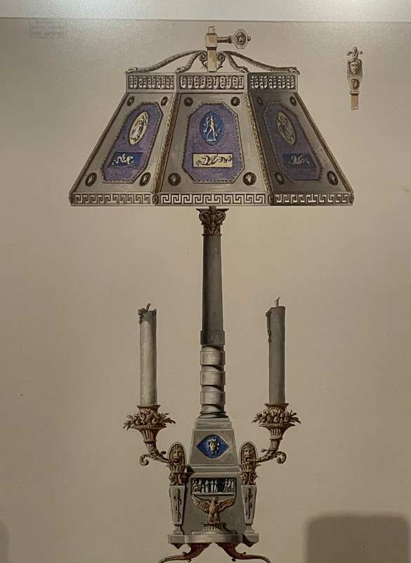 Проект лампы-бульетки в античном стиле. Общий вид. Западная Европа, 1803, ГМЗ «Павловск»