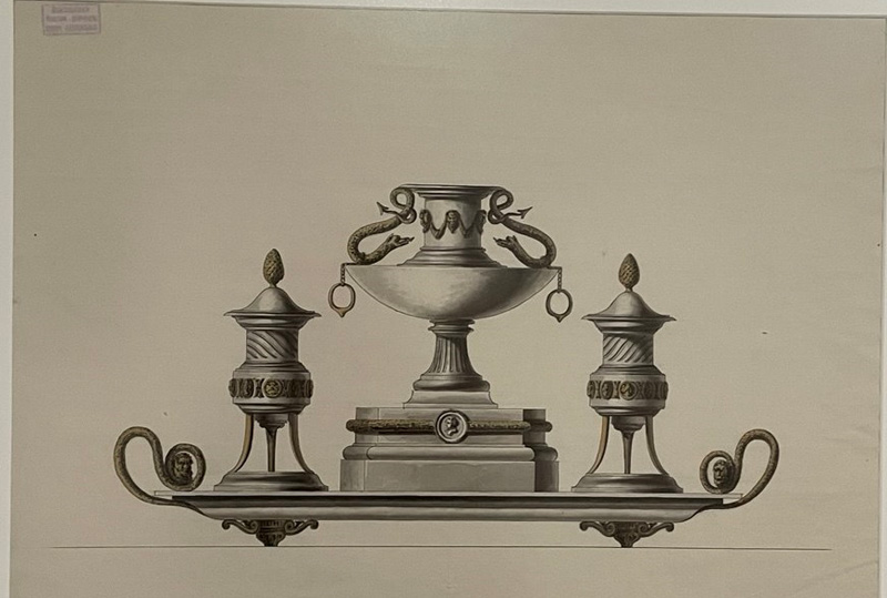 Проект письменного прибора. Общий вид. Западная Европа 1803, ГМЗ «Павловск»