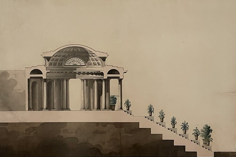 Ротонда у оранжерей в Павловске. Российская империя, 1816 ГМЗ «Павловск»