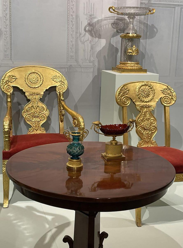 К. Росси, Государственный Эрмитаж, Автор проектов хрустальных ваз К. Росси, Императорский стеклянный завод, Государственный Эрмитаж